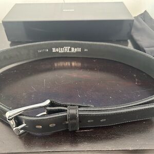 Black Leather Holster Belt for Men